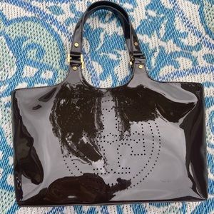 Tory Burch Patent Leather Bag - Dark Brown